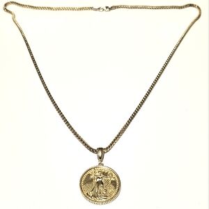 Elegant Gold Coin Pendant Necklace